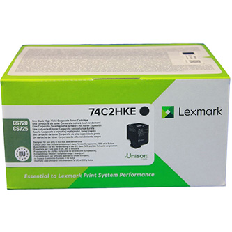 Obrazek Lexmark 74C2HKE originální tonerová kazeta, barva náplně černá, výtěžnost cartridge 20000 stran
