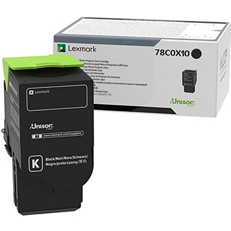 Obrazek Lexmark 78C0X10 originální tonerová kazeta, barva náplně černá, výtěžnost cartridge 8500 stran