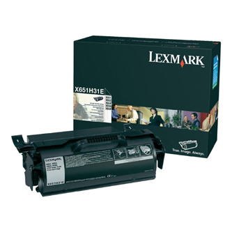 Obrazek Lexmark X651H31E originální tonerová kazeta, barva náplně černá, výtěžnost cartridge 25000 stran