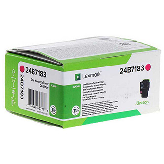 Obrazek Lexmark 24B7183 originální tonerová kazeta, barva náplně purpurová, výtěžnost cartridge 6000 stran