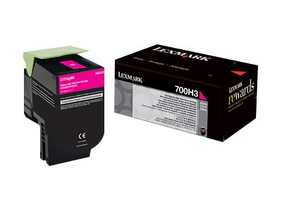 Obrazek Lexmark 70C0H30 originální tonerová kazeta, barva náplně purpurová, výtěžnost cartridge 3000 stran