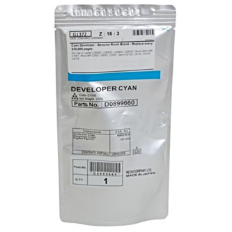 Obrazek Ricoh D0899660 originální developer, barva náplně azurová, výtěžnost cartridge 240000 stran