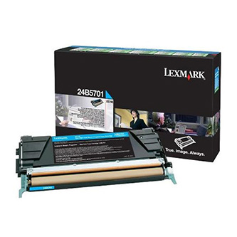 Obrazek Lexmark 24B5701 originální tonerová kazeta, barva náplně azurová, výtěžnost cartridge 10000 stran