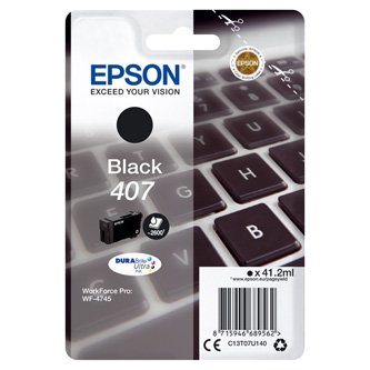 Obrazek Epson 407 C13T07U140 originální inkoustová kazeta, barva náplně černá, výtěžnost cartridge 2600 stran