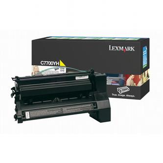 Obrazek Lexmark C7700YH originální tonerová kazeta, barva náplně žlutá, výtěžnost cartridge 10000 stran