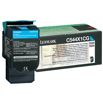 Obrazek Lexmark C544X1CG originální tonerová kazeta, barva náplně azurová, výtěžnost cartridge 4000 stran