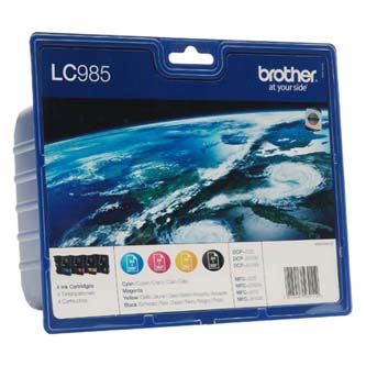 Obrazek Brother LC985 LC985VALBP originální inkoustová kazeta, barva náplně azurová/purpurová/žlutá/černá, výtěžnost cartridge 300 stran