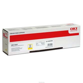 Obrazek Oki C801 44643001 originální tonerová kazeta, barva náplně žlutá, výtěžnost cartridge 7000 stran