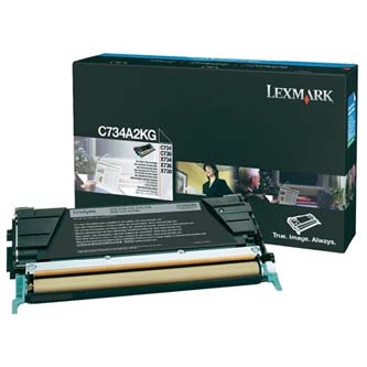 Obrazek Lexmark C734A2KG originální tonerová kazeta, barva náplně černá, výtěžnost cartridge 8000 stran