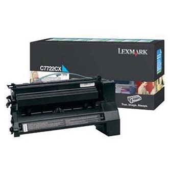 Obrazek Lexmark C7722CX originální tonerová kazeta, barva náplně azurová, výtěžnost cartridge 15000 stran