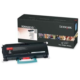 Obrazek Lexmark X264A21G originální tonerová kazeta, barva náplně černá, výtěžnost cartridge 3500 stran