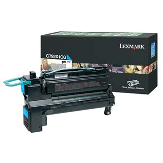 Obrazek Lexmark C792X1CG originální tonerová kazeta, barva náplně azurová, výtěžnost cartridge 20000 stran