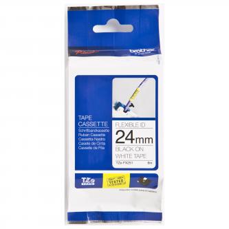 Obrazek Brother originální páska do tiskárny štítků, Brother, TZE-FX251, černý tisk/bílý podklad, laminovaná, 8m, 24mm, flexibil