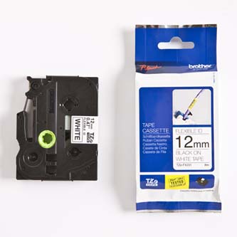 Obrazek Brother originální páska do tiskárny štítků, Brother, TZE-FX231, černý tisk/bílý podklad, laminovaná, 8m, 12mm, flexibil