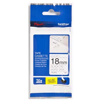 Obrazek Brother originální páska do tiskárny štítků, Brother, TZE-SE4, černý tisk/bílý podklad, laminovaná, 8m, 18mm, plombovací