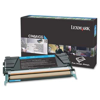 Obrazek Lexmark C746A1CG originální tonerová kazeta, barva náplně azurová, výtěžnost cartridge 7000 stran
