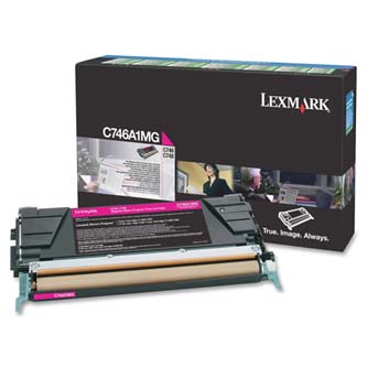 Obrazek Lexmark C746A1MG originální tonerová kazeta, barva náplně purpurová, výtěžnost cartridge 7000 stran