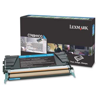 Obrazek Lexmark C748H1CG originální tonerová kazeta, barva náplně azurová, výtěžnost cartridge 10000 stran