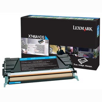 Obrazek Lexmark X746A1CG originální tonerová kazeta, barva náplně azurová, výtěžnost cartridge 7000 stran