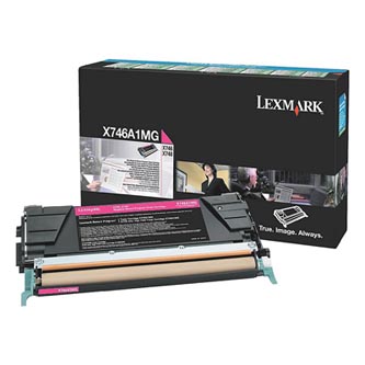 Obrazek Lexmark X746A1MG originální tonerová kazeta, barva náplně purpurová, výtěžnost cartridge 7000 stran