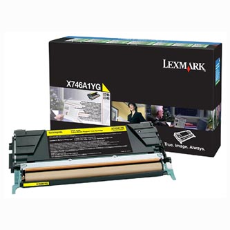 Obrazek Lexmark X746A1YG originální tonerová kazeta, barva náplně žlutá, výtěžnost cartridge 7000 stran
