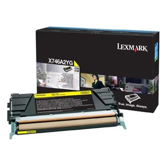 Obrazek Lexmark X746A2YG originální tonerová kazeta, barva náplně žlutá, výtěžnost cartridge 70000 stran
