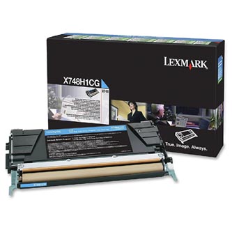 Obrazek Lexmark X748H1CG originální tonerová kazeta, barva náplně azurová, výtěžnost cartridge 10000 stran