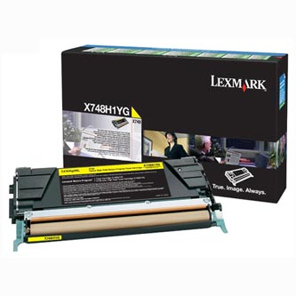 Obrazek Lexmark X748H1YG originální tonerová kazeta, barva náplně žlutá, výtěžnost cartridge 10000 stran